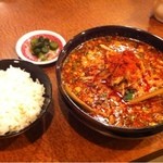 美食菜工房 蓮 - 真・担々麺  激辛  と ごはん