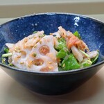 家庭料理 小川 - れんこんの明太あえ？