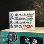 ヤマネコ軒 - 麺量説明書き