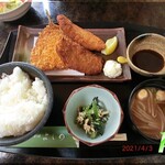 日本料理よしの - 気まぐれランチ　鰺フライ＆白身魚フライ　