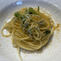 PRIMO - パスタ: スパゲッティーニ: しらす 九条ネギ からすみのアーリオ オーリオ