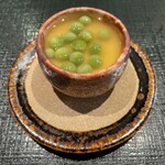 東山 吉寿 - 羽二重蒸し 薄い豆と百合根