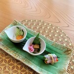 重兵衛 - お花見ランチ②前菜３種。