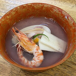 旬ものと日本酒 とみ笑 - 蛤と車海老のお椀