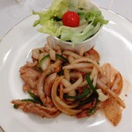 ビストロカフェ M - しょうが焼きとサラダ