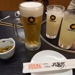 風来坊 - 生ビール、ホワイトジンジャー、グレープフルーツソーダ