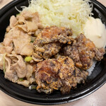 伝説のすた丼屋 - 豪快！唐揚げ合盛りすた丼