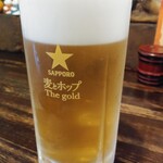 焼き鳥 たぬき - 生ビールは銘柄不明400円(税抜き？税込？:以下同)