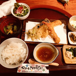月の庭 - 天ぷら定食　ミックス　950円