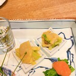 和食 みきとう - 平貝と根三つ葉の芥子味噌和
