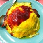中華料理 七面鳥 - オムレツライス￥700：ふわとろ系です