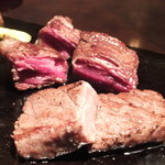 リュクス　タジマヤ - 熟成黒毛和牛ステーキ(内ももは手前orハラミは奥側)美味しすぎ(≧∇≦)/（'12.09月より）