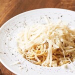 Peperoncino with parmesan cheese and black pepper