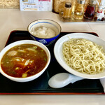 東京大勝軒 - つけ麺（小）辛口、ワンタントッピング、半ライス　税込1000円