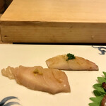 鮓 きずな - 造り 淡路島 鰆漬け・五島列島 太刀魚 藁焼き