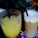 cafe eight 8 enough - マンゴーオレンジソーダ＆アイス豆乳カプチーノ