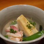 日本料理 幸庵 - 蛤と筍の煮物アップ