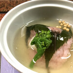 料亭 錦 - 桜餅風の蒸し物