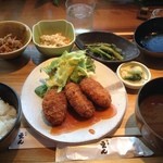 和食 えん - 蟹クリームコロッケ定食