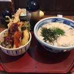 白川製麺所 - ランチメニュー890円
            天丼+きのこ香る白スープうどん