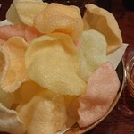 酉や 喜兵衛 - 中華えびせん！チリソース付き。