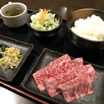 [Standard number] Wagyu beef ribs set meal (100g)