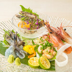 Assortment of 4 shrimp sashimi