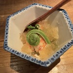 酒井商会 - 車海老と山菜 九絵の出汁ジュレ