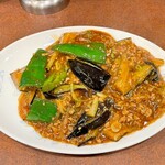 鶏舎 - ナスの煮炒め