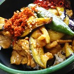 ゆで太郎 - ミニ肉茄子丼をパチリ♪