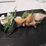 ラ・ヴェルデュール - 厳選鮑とツブ貝のソテ　アップ