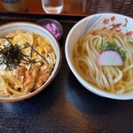 手打うどん わか竹 - うどんセット(かつ丼+かけうどん)