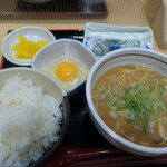 御在所サービスエリア（下り線）とんとん食堂 -  豚汁定食510円＋生たまご50円