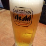 寿司の魚常 - 生ビールはスーパードライ550円(税抜き:以下同)