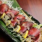 Straw-grilled bonito wrapped in plenty of condiments - Super delicious salt sauce seasoning / Super delicious miso sauce seasoning -