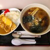 Famiri Resutoran Rairakku - カツカレーと正油ラーメンのセット(780円)です。