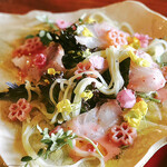 隠れ家たまり - 菜の花、桜、カラスノエンドウに桜パスタも♪