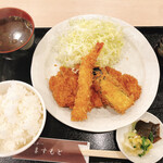 とんかつ ますもと - ミックスフライ定食（990円）