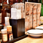 大衆スタンド神田屋 - 卓上│カウンターより