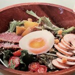 Paysanne salad with soft-boiled eggs