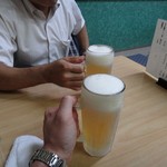 炭火焼　とん公 - ﾋﾞｰﾙで乾杯!!