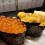 みなと寿司 - ウニ・イクラ。