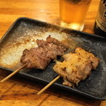 ささもと - 2012.8 豚ハラミ（210円）、ミョウガ巻き（210円）