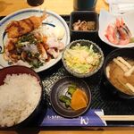 Sakana To Sousaku Ryouri Dan - 本日の日替り膳（豚しゃぶとアジフライ定食） 税込880円
