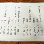 茅乃庵 - メニュー