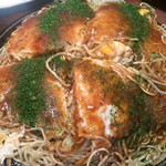 広島風お好み焼 もみじ屋 - もみじ屋(肉玉いか天ソバダブル)