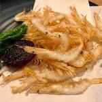 Fried white shrimp