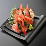 Large sweet shrimp sashimi