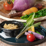 Yakitori Andonabe Sumitoma - 厳選野菜のお通し、味噌バーニャカウダ