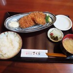 Tonkatsu Bashamichi Sakura - は林SPFロースカツ定食(140g)と牡蠣フライ